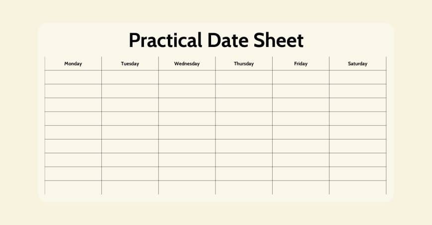NIOS practical date sheet